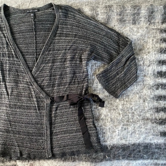 Eileen Fisher Gray Wrap Sweater - Picture 2 of 6